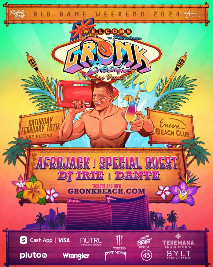 Rob Gronkowski's 'Gronk Beach' in Vegas Saturday, Feb. 10, 2024