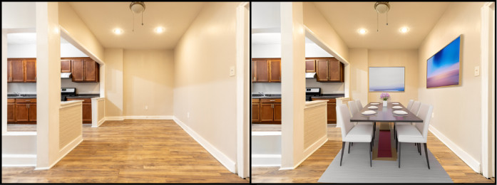 AI Virtual Staging Before and After