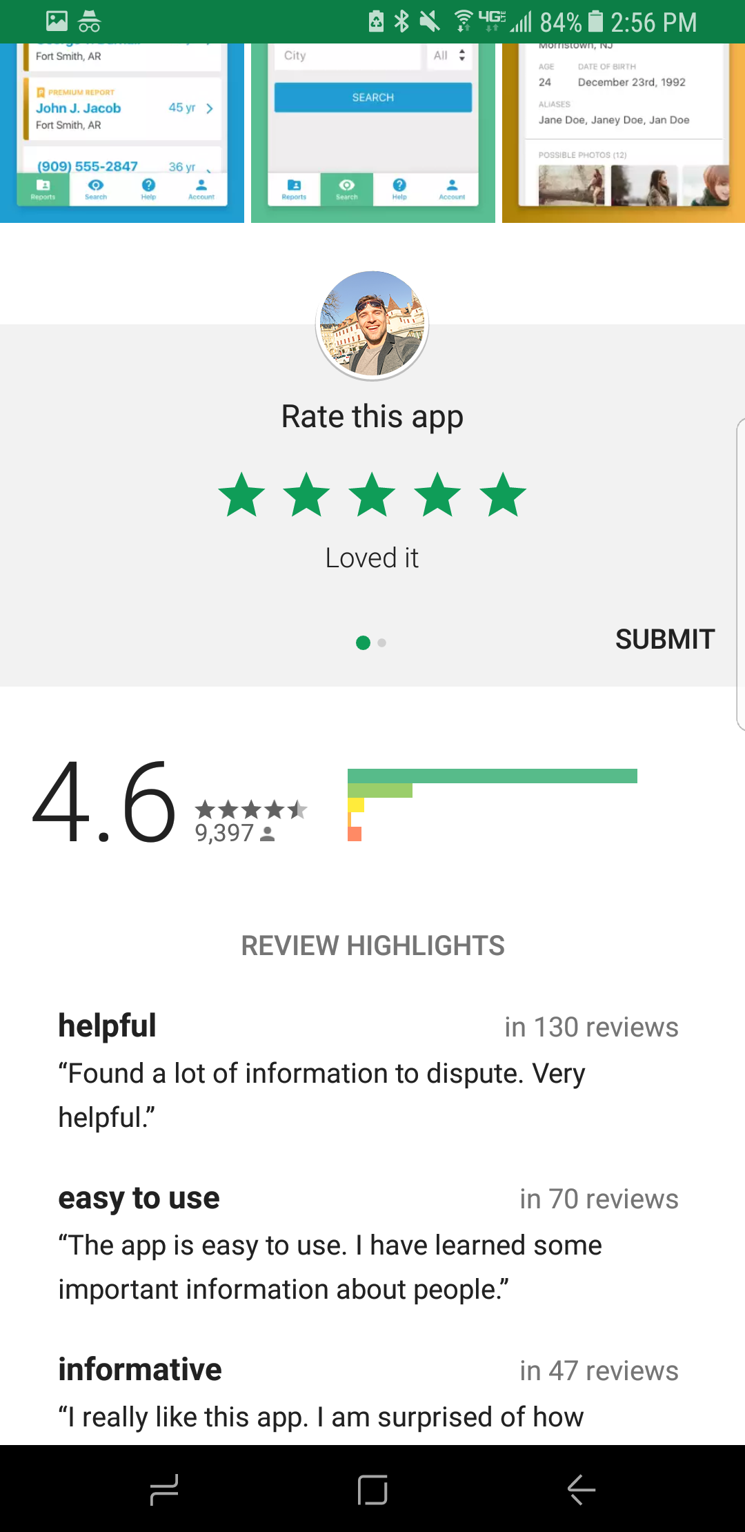 TruthFinder's Android App Receives 4.6-Star Rating1080 x 2220