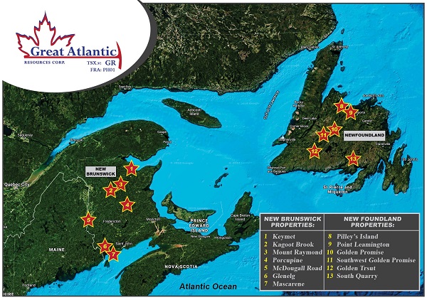 Great Atlantic Resources Corp., Tuesday, October 15, 2019, Press release picture