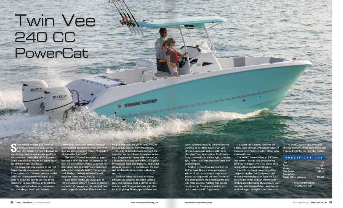 Twin Vee Powercats, Inc., Wednesday, November 20, 2019, Press release picture