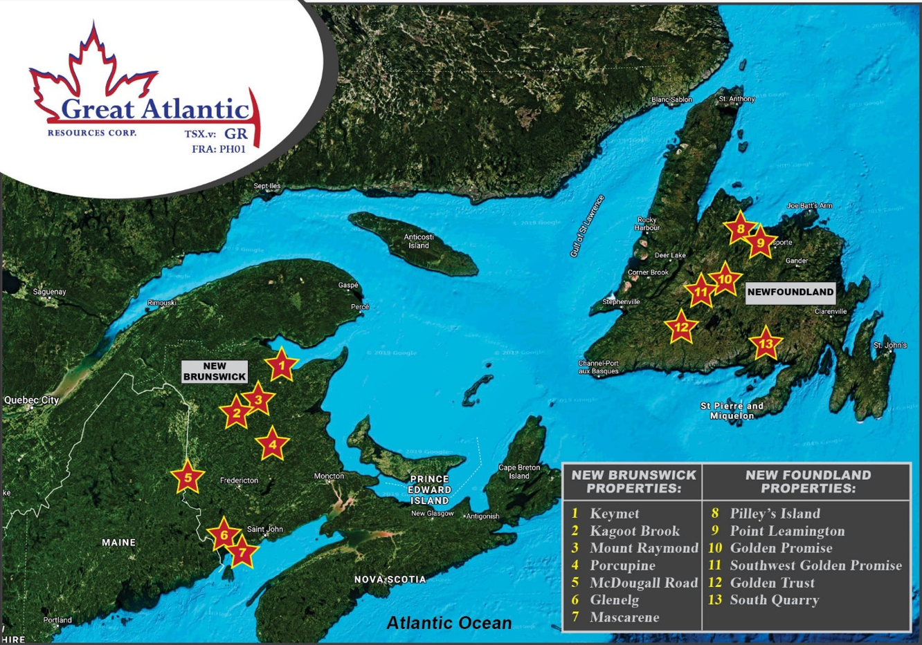 Great Atlantic Resources Corp., Monday, January 13, 2020, Press release picture