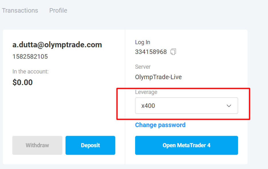 Personal Olymptrade Account Updated For Metatrader 4 Users