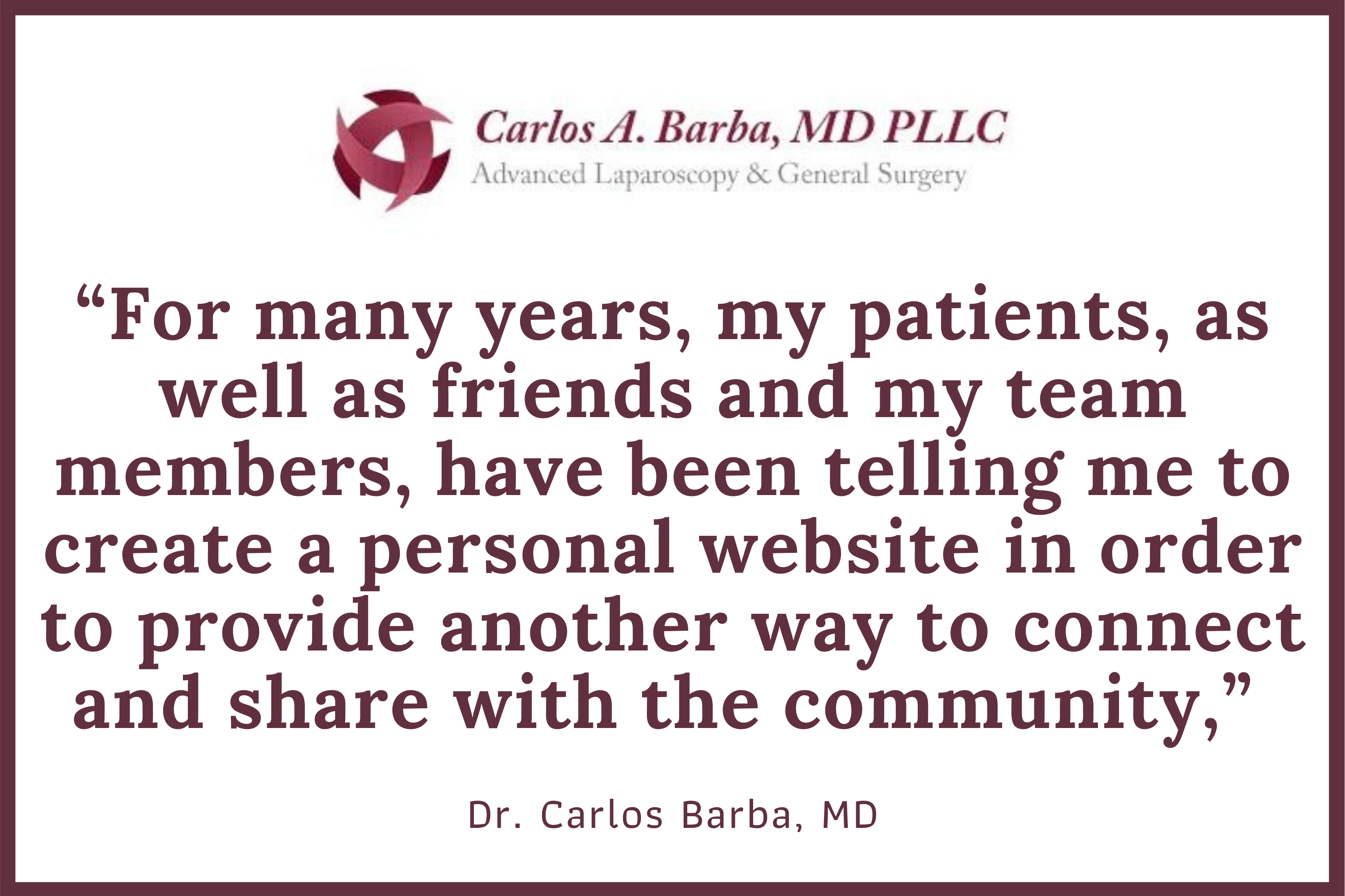 Dr. Carlos A. Barba, MD, PLLC, Friday, March 19, 2021, Press release picture