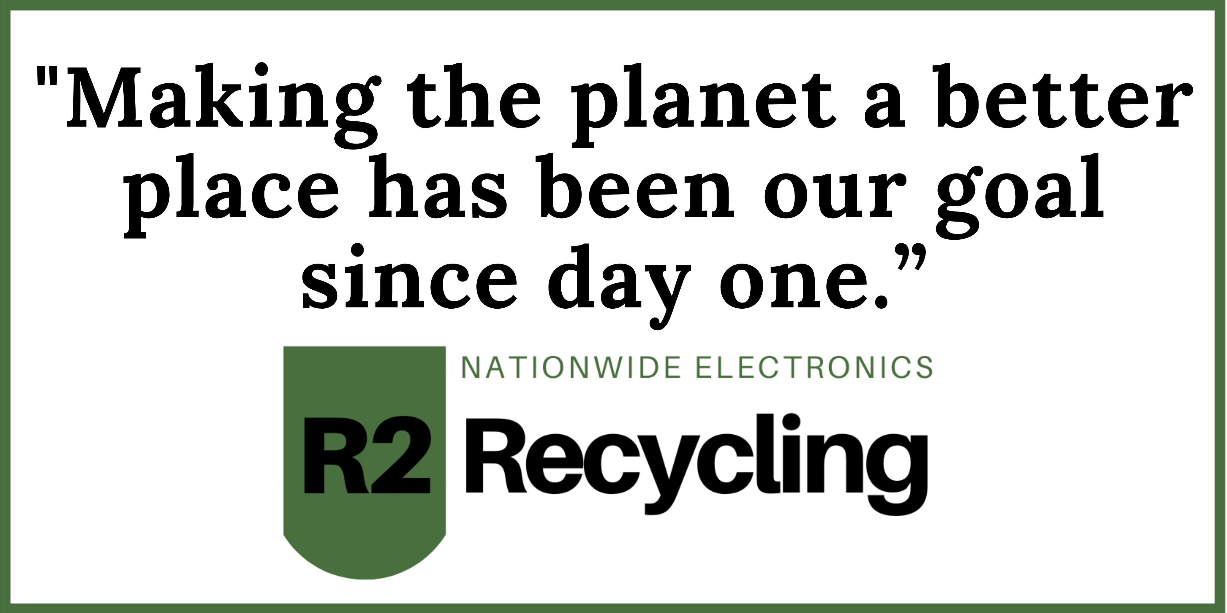 R2 Recycling, Wednesday, March 31, 2021, Press release picture