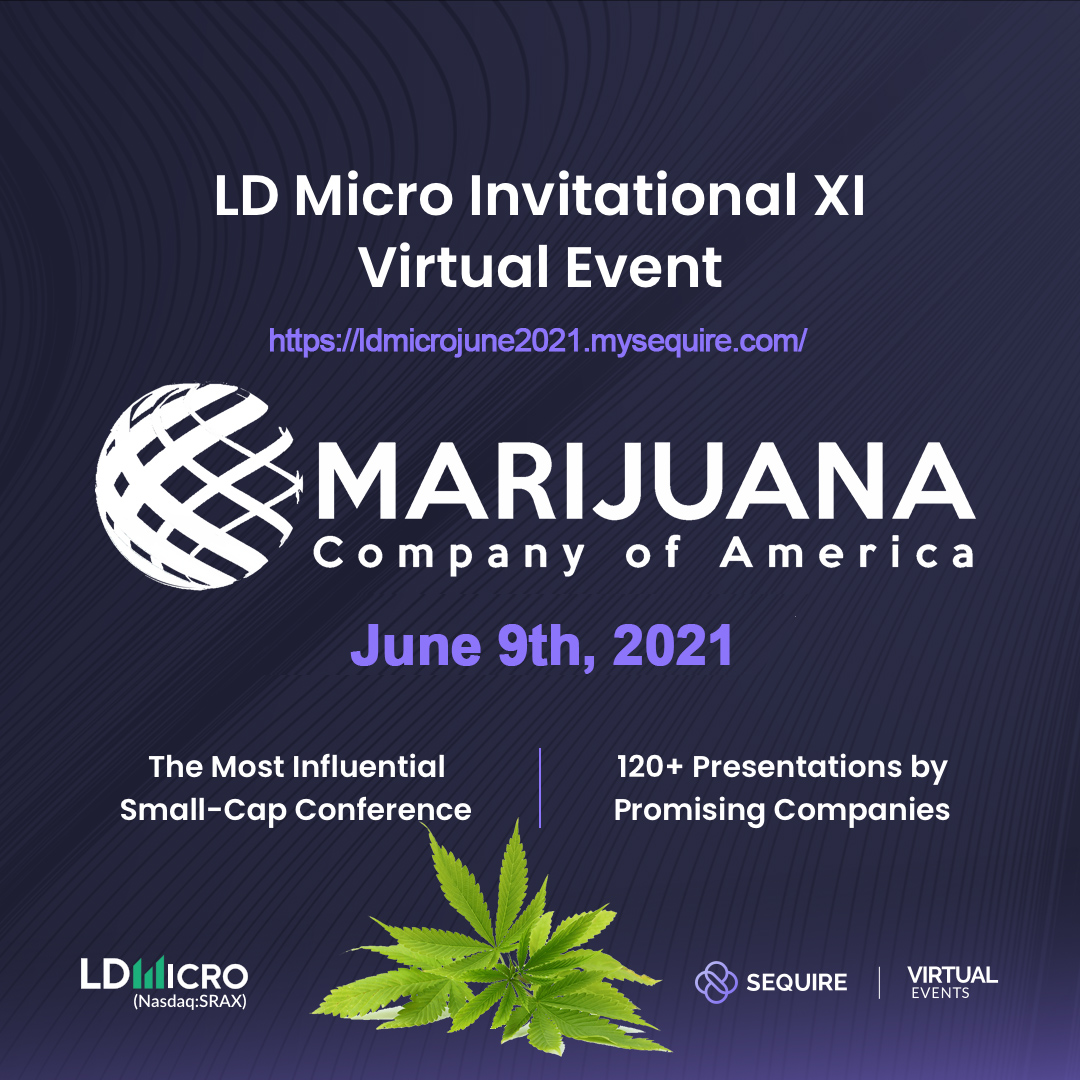 Marijuana Company of America, Inc., Tuesday, June 8, 2021, Press release picture