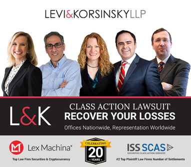 Levi & Korsinsky, LLP, Thursday, July 29, 2021, Press release picture