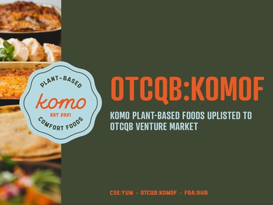 KOMO Plant Based Foods Inc., Friday, September 24, 2021, Press release picture