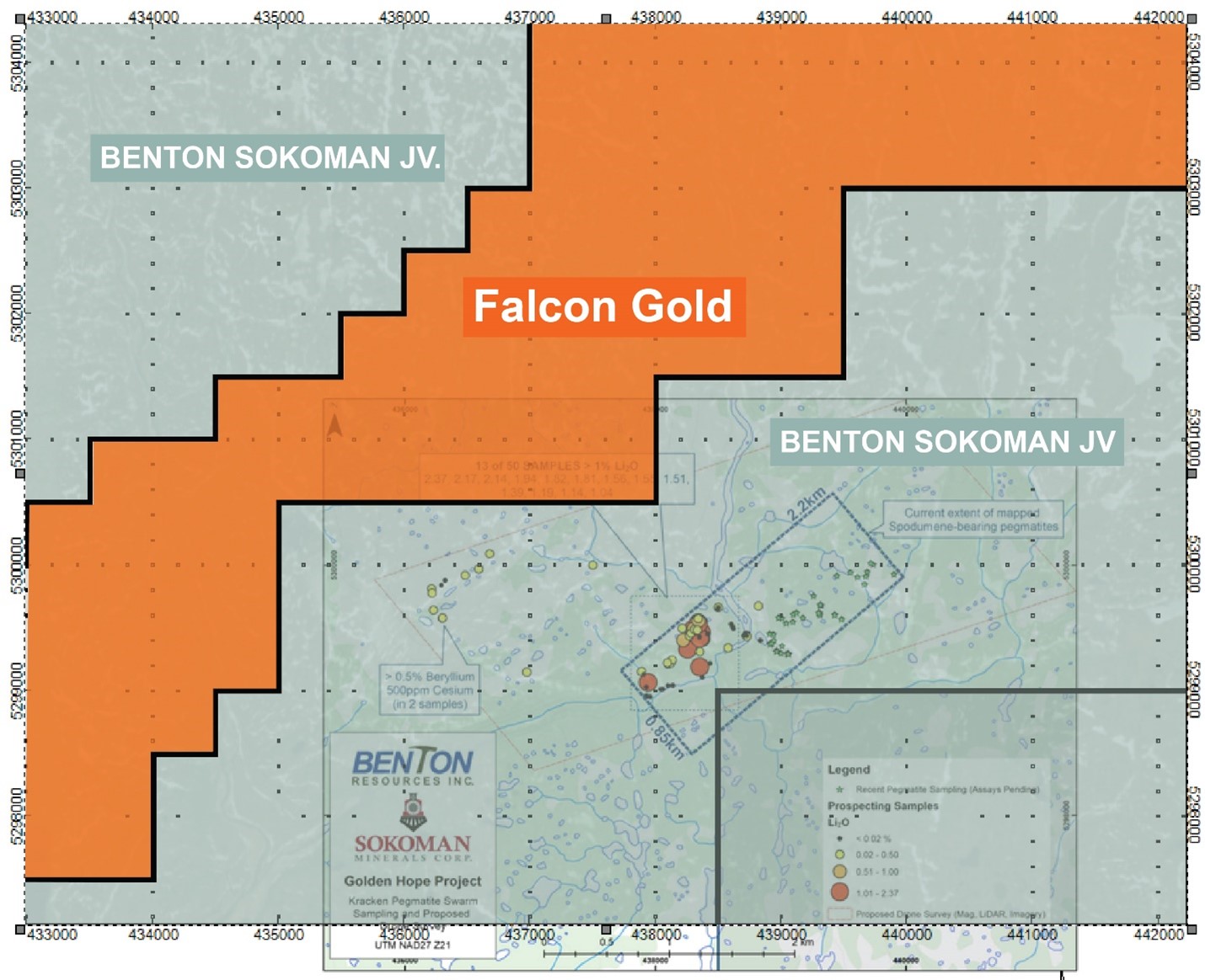 Falcon Gold Corp, Thursday, October 14, 2021, Press release picture