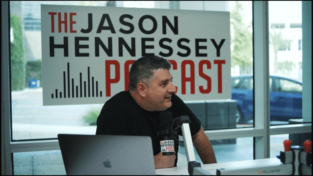 Jason Hennessey records his podcast at Hennessey Studios