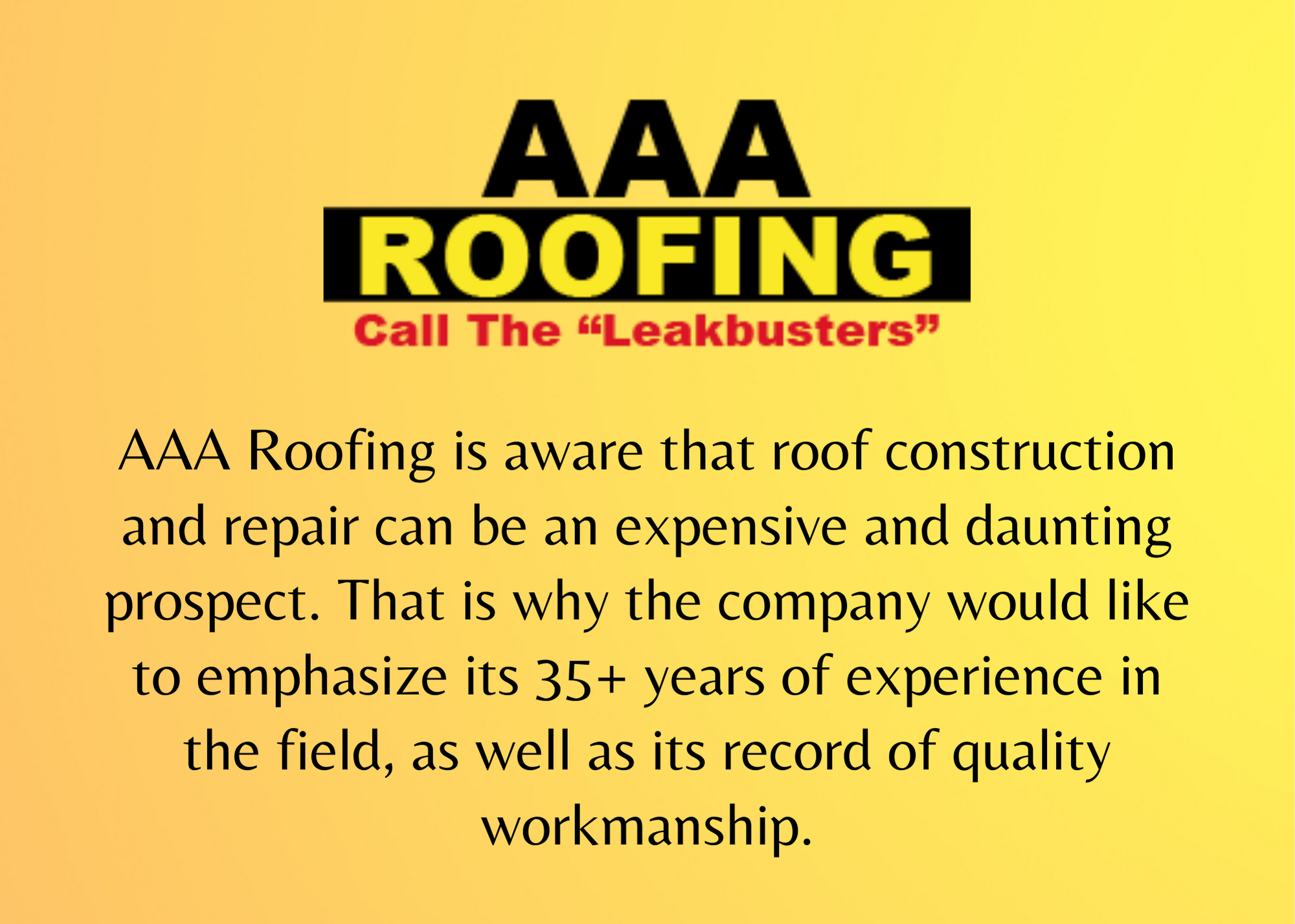 AAA Roofing, Monday, May 30, 2022, Press release picture