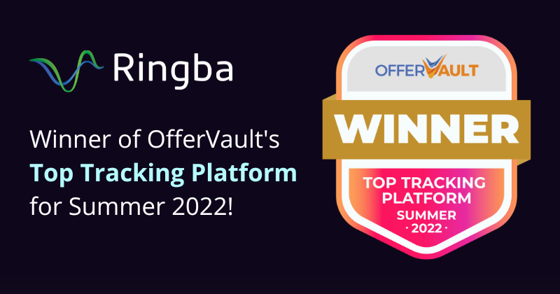 Ringba Awarded Top Tracking Platform by the OfferVault Awards for Summer 2022