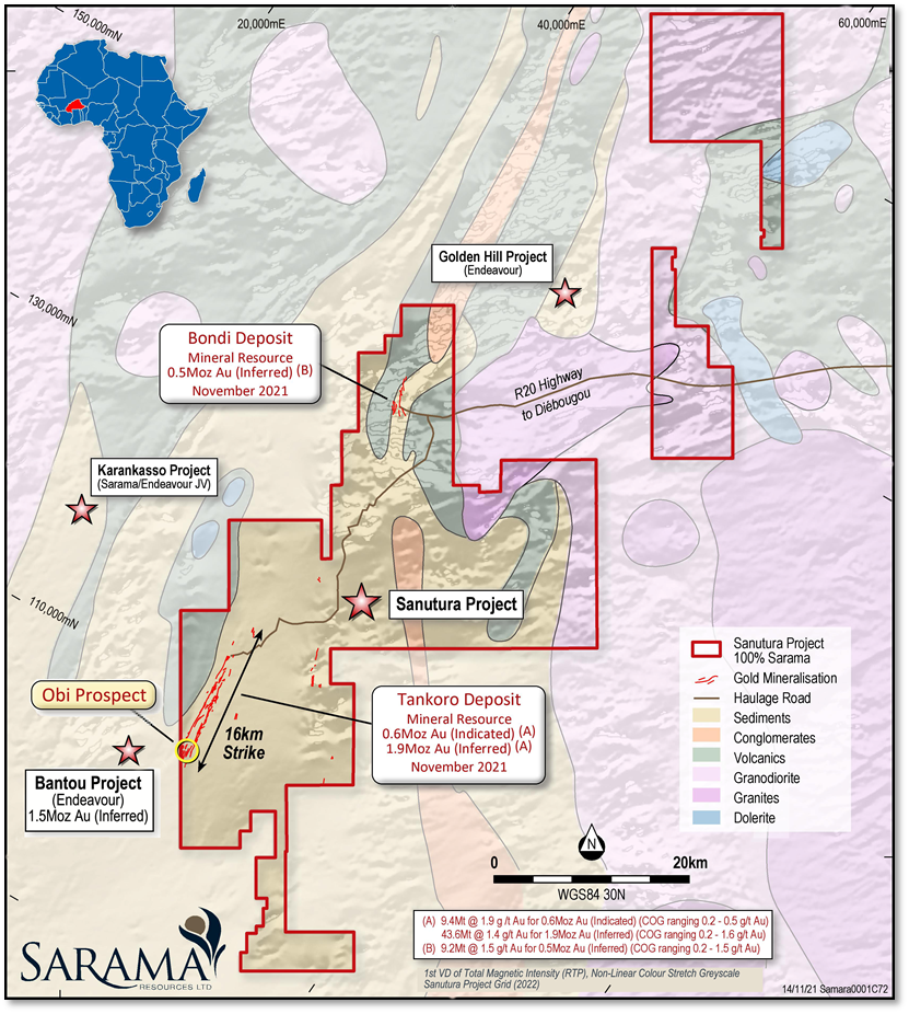 Sarama Resources Ltd., Monday, August 8, 2022, Press release picture