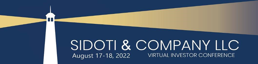 Sidoti & Company, LLC, Monday, August 15, 2022, Press release picture
