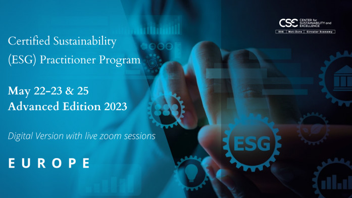 EUROPE, Certified Sustainability (ESG) Practitioner Program, Advanced Edition 2023