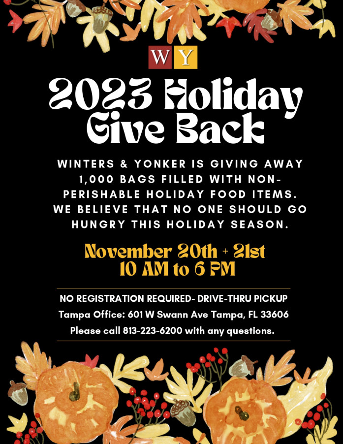 Winters & Yonker Personal Injury Lawyers 2023 Holiday Give Back