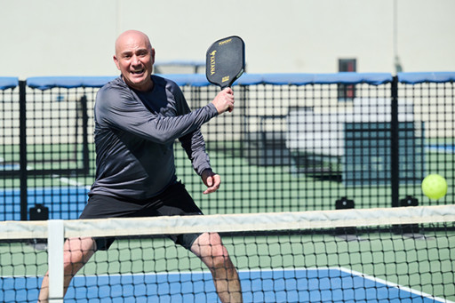 Andre Agassi with the Komodo Pickleball Katana Paddle